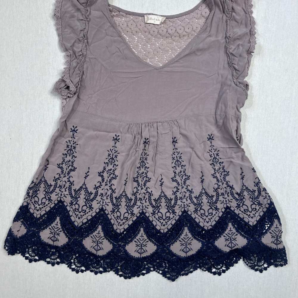 Altr'd State Lace Trim Women's Top, Size Medium